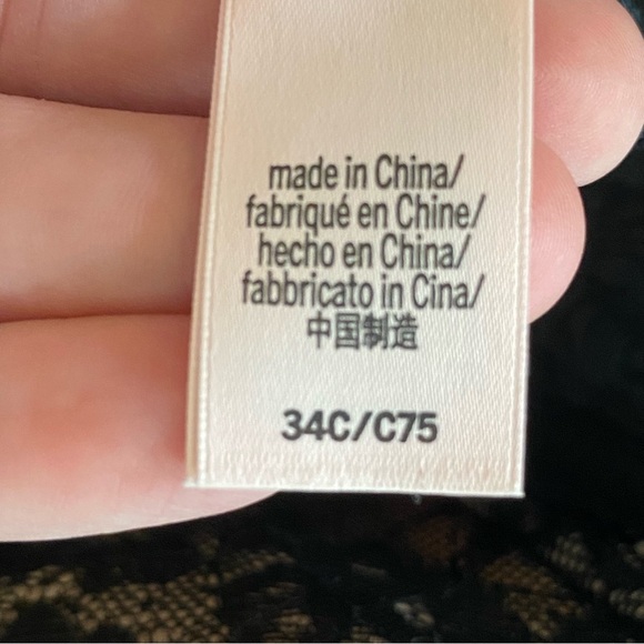 Victoria's Secret 34C Lace Corset Flower Black Bustier Lingerie Victorian Gothic - Picture 6 of 7